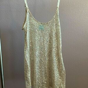 Cream Striped Camisole Sequin Shirt